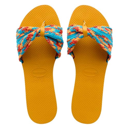 Havaianas Women's Tongs Femme You Saint Tropez Mesh Flip-Flop, Yellow, 1.5 UK