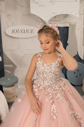 Flower Girl Dress Lace Appliques - First Communion Dress Tulle Ball Gown for Girls4