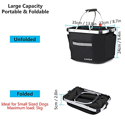 Lixada Bike Basket Waterproof Small Pet Cat Dog Carrier Bicycle Handlebar Front Basket,Quick Release Easy Install… - Image 7
