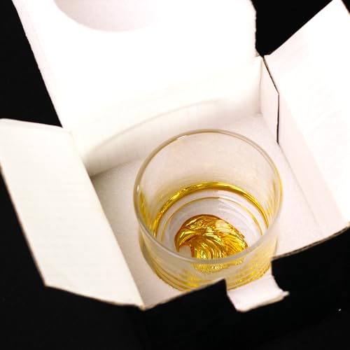 Image of Melbify Gold Eagle Whiskey Glass Gift Set | 1 pcs Set | 300 ml | Ultra-Premium | Gold-Bottomed | Imported | Luxurious | Ideal for Wedding Gifts, Anniversary, VIP and Corporate Gifts