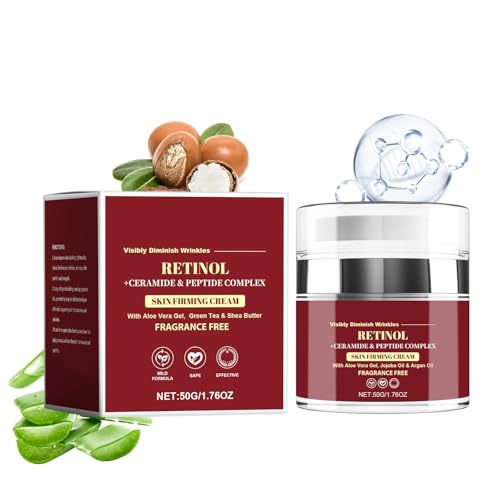 Crema Viso al Retinolo ed Estratti Botanici | Complesso di Ceramidi e Peptidi | Idratante, Levigante, Rassodante e Riparatrice | Lenisce la Pelle | Senza Profumo | 50g / 1.76 oz