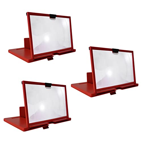 Lupa de pantalla de teléfono móvil para evitar fatiga visual con soporte rojo 12"