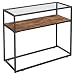 Produktbild VASAGLE Konsolentisch, Beistelltisch mit Glasoberfläche, Flurtisch, Sofatisch mit Ablage, Wohnzimmer, Flur, stabiles Stahlgestell, Hartglas, Industrie-Design, vintagebraun-schwarz LNT10BX