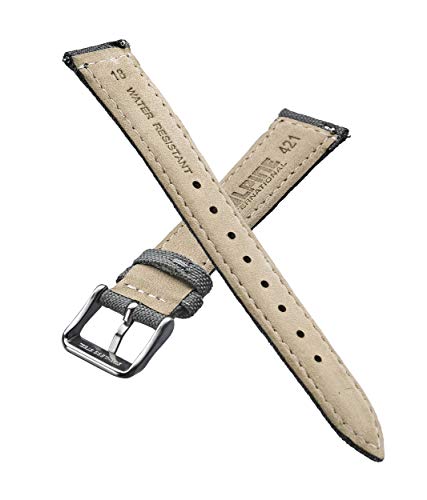 Stunning Selection Alpine Cordura Fabric Top And Water Resistant Leather Lining Watch Strap With Quick Release Spring Bars - Grey 20 Mm #TOP2