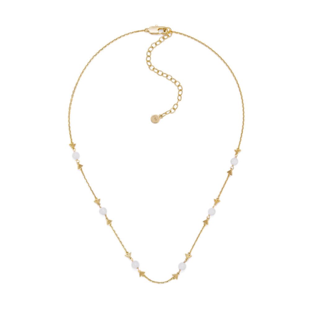 Emporio Armani Women's gold tone lobster clasp closure brass necklace