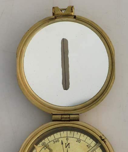 Redskytrader Brass Lensatic Desktop Compass W/Wooden Box: Military Collection #TOP2