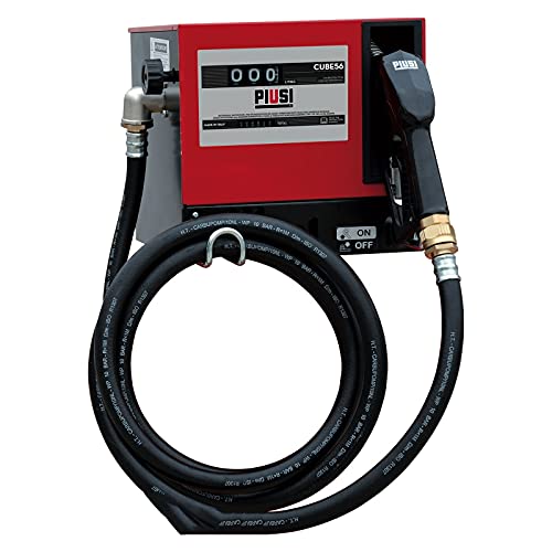 PIUSI Komplettset Dieseltankstelle mit Pumpe 56 l/min, Automatische Zapfpistole, Mechanischer Zählwerk, 4 m Schlauch, Stromversorgung 230V/50Hz | Cube 56 00057500C