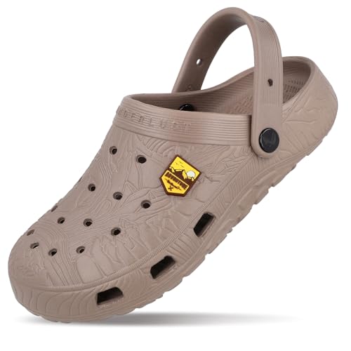 Image of WALKAROO Mens Clogs with Soft Sole, Backstrap, Ventilated and Lightweight - WC8801
