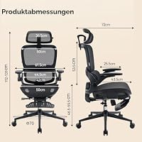 SIHOO B100 Bürostuhl, Bürostuhl Ergonomisch mit Adaptive Lendenwirbelstütze – Ansicht 2