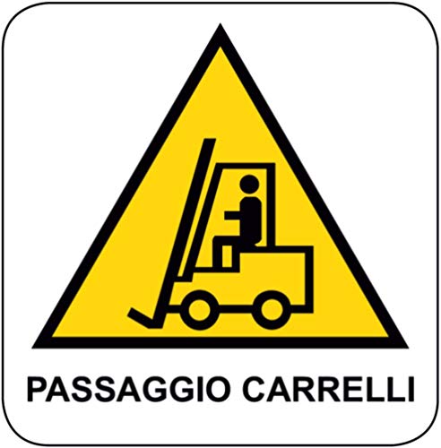 Adhesivo de peligro para el paso de carretillas (200 x 300 mm)