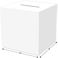 Vista 2 de Beistle Caja de recepción blanca multiusos – Caja cuadrada grande de colección de tarjetas para eventos especiales, bodas, despedidas de soltera