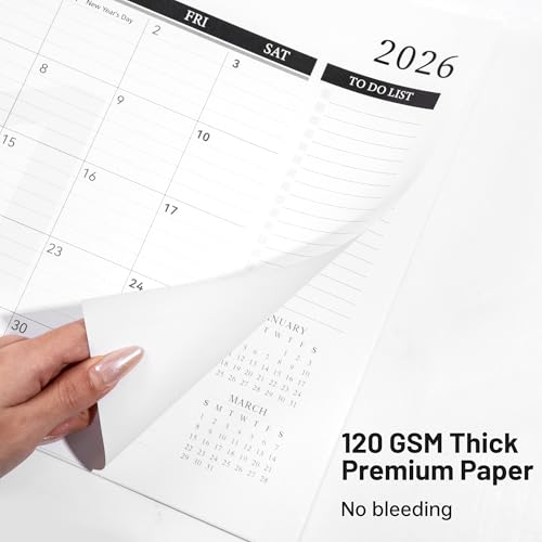 Image of Yoment Desk Calendar Refill 2026-2027, July 2026-Dec 2027, Large 10 inchx16 inch Monthly Planner with to-do Lists 18 Months Calendar for Office School Home, Black