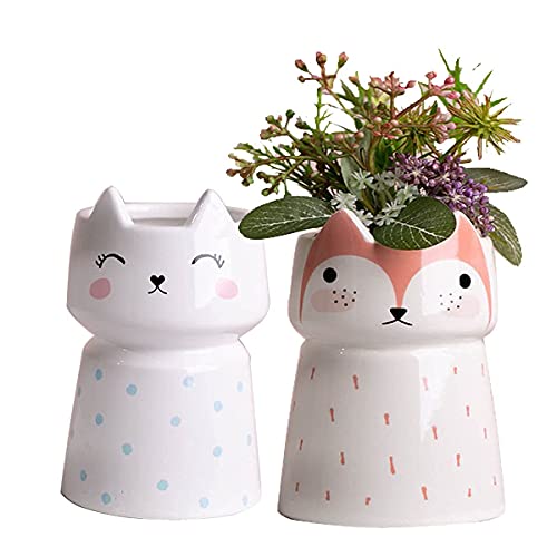 Generic, Ceramic Vase Small Flower Vase Cute Animal Vases Decorative Modern Floral Vase Birthday Gift Windowsill Home Decoration Set Of 2 #TOP16
