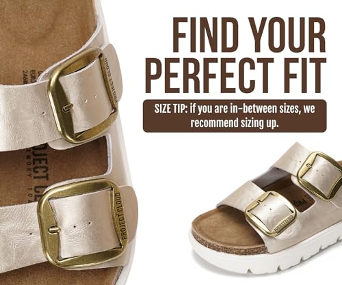 Image of Project Cloud 100% Genuine Leather Platform Sandals Women Footwear - Wedge Chunky Slides for Women 2026 with Memory Foam Insole & Cork Footbed Womens Sandals (GreeceChunky)