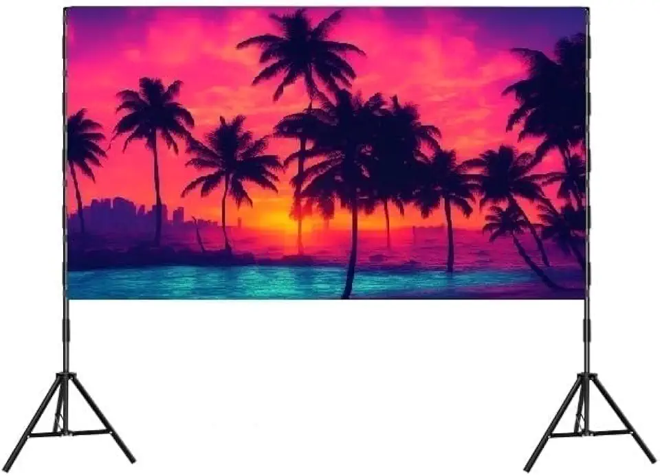 Tela de Projeção Miami, 90 Polegadas com 2 Tripés Ajustáveis para Eventos, Branco fosco tela para projetor