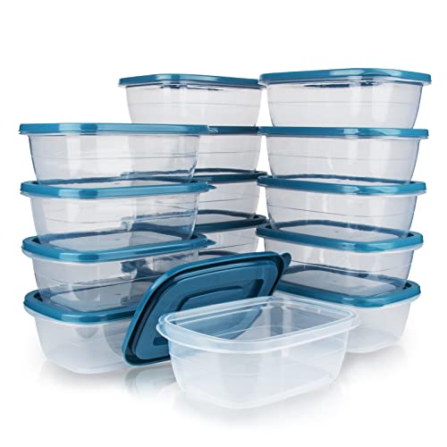 EFISH Juego de 15 Cajas Cubo Rectangulares de Plástico con Tapas,Cajas de almacenamiento de alimentos,conjuntos de contenedores de alimentos,contenedores.Para la escuela, 500ML