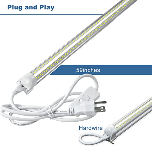 8ft LED Shop Light Fixture - 100W 15000LM 5000K 12 Pack, 8 Foot V Shape LED Strip Lights, 96" T8 LED Tube Light for Garage, Linkable with Plug