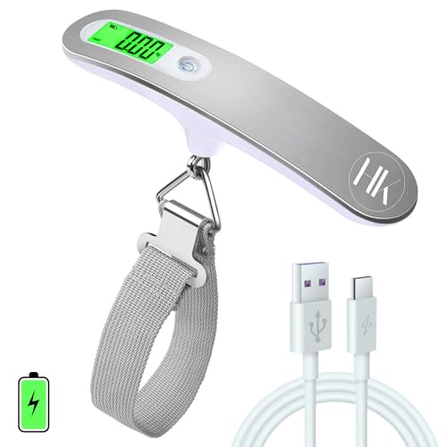 HKaizen Bascula Maletas Viaje Digital 50 kg | Peso Maletas Viaje | Báscula Para Pesar Maletas | Pantalla LCD | Compacta y Precisa | Ideal Equipaje Mano Aeropuerto | Peso Para Maletas de Viaje