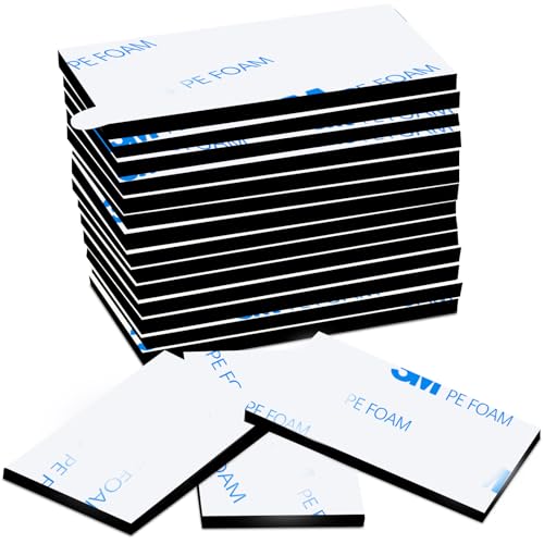 Almohadillas adhesivas, de doble cara, extra fuertes, resistentes al agua para el hogar, oficina, coche, escuela, paquete de 60 almohadillas adhesivas negras 3M, rectangulares