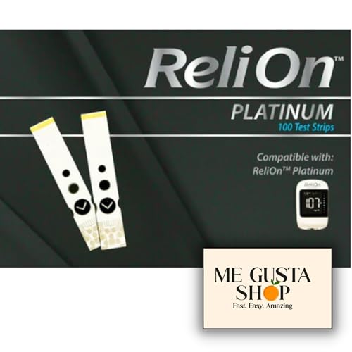 ReliOn Platinum Blood Glucose Test Strips 100 Count + me Gusta Sticker