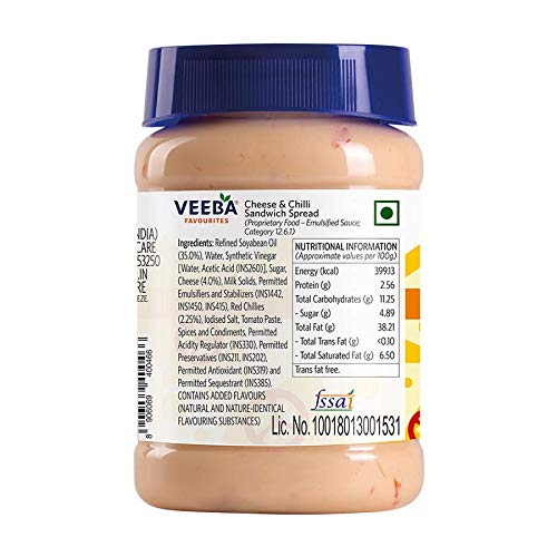 Image of Veeba Chipotle Southwest Dressing, 300 g & Cheese & Chilli Sandwich Spread, 250 g - Pack of 2