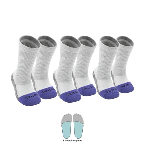 Transmet Crew Socks: Pair for Bilateral Partial-Foot Amputees (2 Transmet Socks Per Pair) (3pk)2