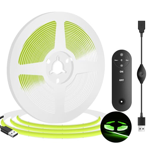 Tira LED COB Flexible USB 3 m 5V 320 LEDs Verde miniatura 1