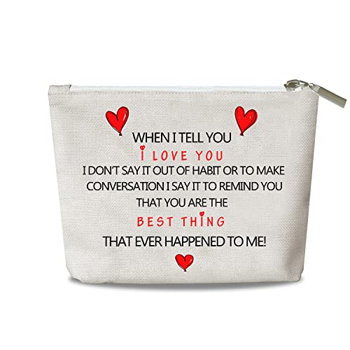 Bolsa de maquiagem para namorada, esposa, presente de aniversário, presente de dia dos namorados, para esposa, namorada, bolsa cosmética para ela, Tamanho único, Arte