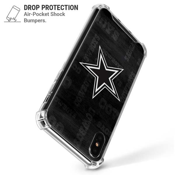 Skinit Clear Phone Case Compatible with iPhone Xs Max - Officially Licensed NFL Dallas Cowboys Black & White Design