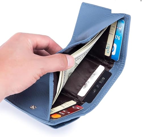 Houtangduty Mini Wallet, Houtndguter Wallet for Woman, Houtang Wallet with Blocking Card Holder Organizr and Coin Pouch, (Blue)4