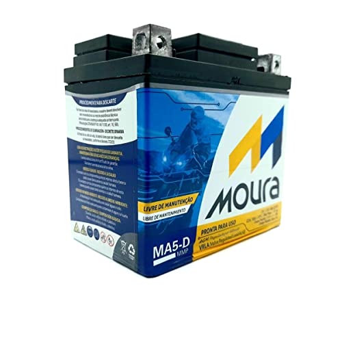Bateria Moura AGM Vrla Para Motocicletas Ma5-D 12V 5Ah - Polo Direito