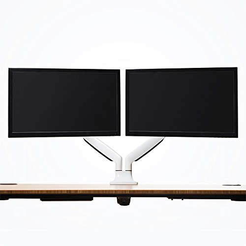 Image of Fully Jarvis Dual Monitor Mounting Arm - fits up to 32 inch Computer Displays (Dual, White)