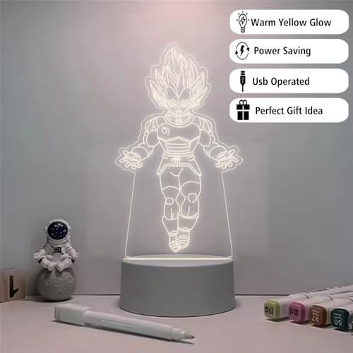 Image of Sifty Colection Anime 3D LED Illusion Night Lamp for Fans & Collectors - USB Powered Acrylic Desk Light for Bedroom, Gaming Setup & Gifts - Cool Anime Room Decor for Boys, Girls, Teens & Otakus