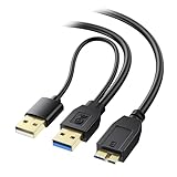 Cable Matters 5Gbps Micro USB 3.0 to USB Splitter Cable - 20 Inches, Micro-B 3.0 to Dual USBA for Data and Extra Power, MicroUSB 3.0 to USBA Y Cable