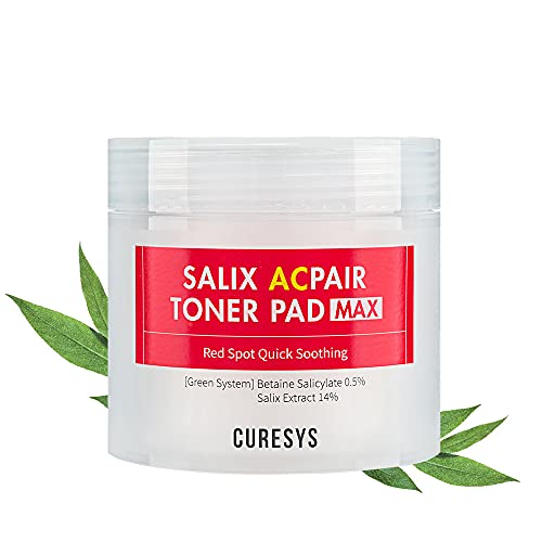 CURESYS Salix ACpair Toner Pad Max (60pads, 4.39fl.oz) â€“ Acne Pads | Acne Treatment | Salicylic Acid Pads | Acne Face Wipes | Red Spot Quick Soothing | Face Exfoliator | Pimple and Zit Care