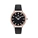 WRISTOLOGY Charlotte Petite Womens Watch - Rose Gold - Black Leather Interchangeable Band - CH006