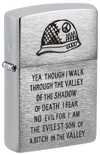 Zippo Encendedor Vietnam Trench Art Brushed Chrome miniatura 1