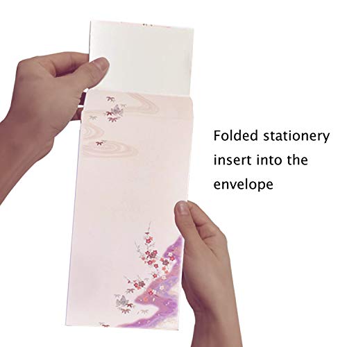 NUIBY 64 Pcs Letter Writing Stationery Paper Letter Set (32 stationery Paper + 32 Envelopes) Ink Painting Classic Vintage Antique Design - Thumbnail 5