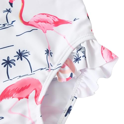 Image of UMELOK Baby Girls One Piece Swimsuit Infant Bathing Suit Long Sleeve Rash Guard Swimwear with UPF 50+ Sun Protection