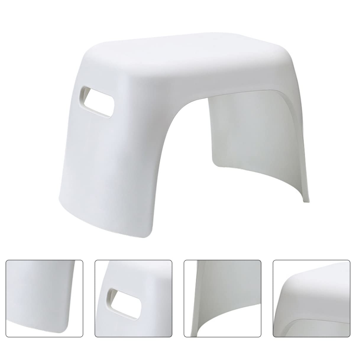 PRETYZOOM Taburete Antideslizante para Niños de PP, Compacto y Apilable, para Baño y Hogar, Reposapiés Infantil, Blanco