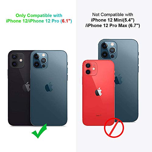 Compatible for iPhone 12 Wallet Case / iPhone 12 Pro Wallet Case,[Kickstand][Wrist Strap][Card Holder Slots] TPU Interior Protective PU Leather Folio Flip Cover for iPhone 12/12 Pro 6.1 (Blue)