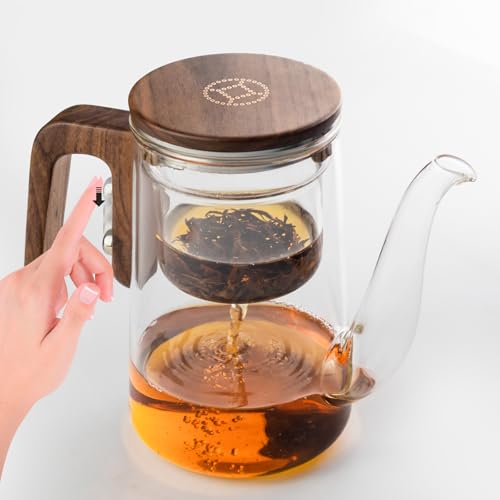 Glass Teapot With Infuser?27oz Larger Magic Tea Pot?Magic Tea pot With Infuser?enchantipot With Strainer?Herbal Tea Pot With Strainer -27.05oz