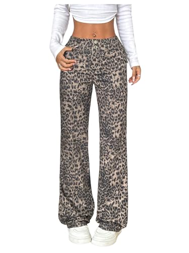 Floerns Women's Solid High Waisted Stretch Pants Straight Leg Pants with Flap Pockets