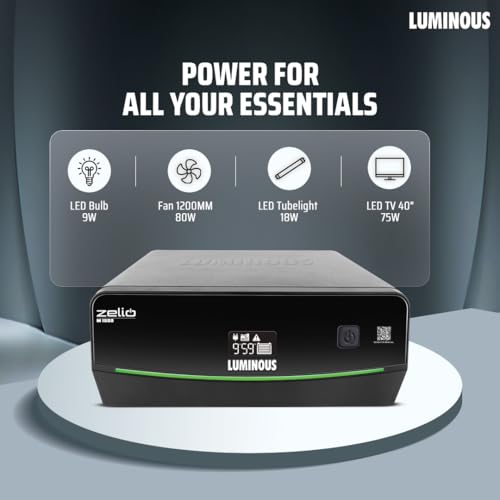 Image of Luminous Zelio M 1600 Sine Wave Inverter Ideal for Home,Office & Shops | 1400VA Inverter | Reliable Power Backup | High Performance| Easy Installation | 36 Months Warranty