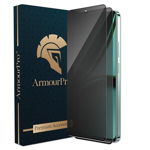 Image of ArmourPro Privacy Tempered Glass Screen Protector Compatible for Realme Narzo 70 Pro, Narzo 70, Realme 13 Plus and 12 Plus (6.67 Inch) with Edge to Edge Coverage and Installation kit (Pack of 2)