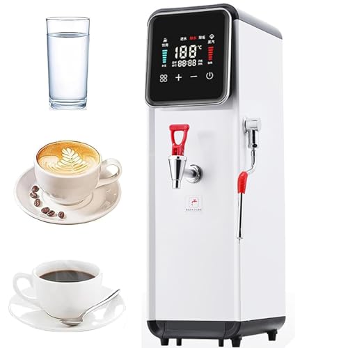 ZenSeFarin Espumador De Leche Comercial,Máquina De Agua Hirviendo 15 L,3000w Máquina Eléctrica para Hacer Espuma De Leche a Vapor,Máquina para Hervir Agua a Vapor para Té,Café Y Postres White