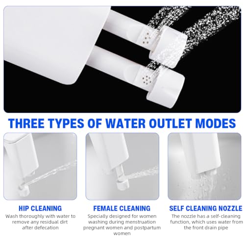 Image of HASTHIP Manual Bidet Sprayer for Western Toilet, Retractable Dual-Nozzle Hygiene Toilet Bidet Attachment, Self Cleaning Design, Individual Button Control, Personal Care Toilet Bidet Sprayer