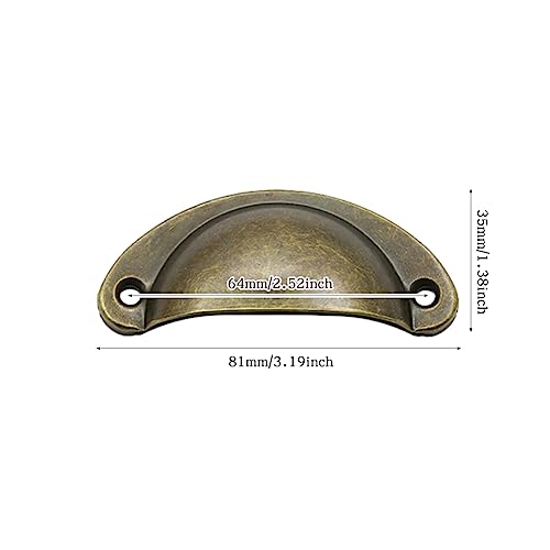 Image of 12 Pack Cabinet Cup Pull 2.5 inch Drawer Pulls Antique Cabinet Pulls for Dresser Cupboard Kitchen Furniture Decoration with Screws (12, Bronze Tone)