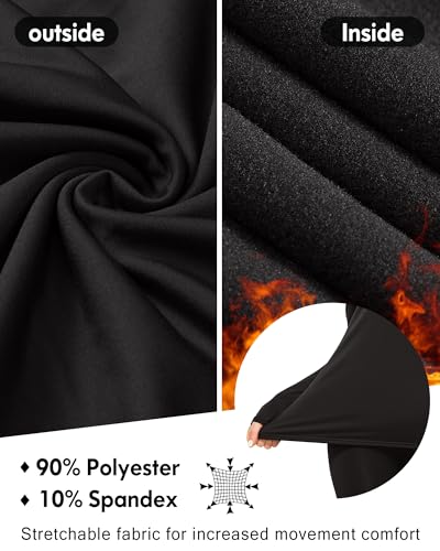 CL convallaria 1 2 4 Pack Women's Thermal Underwear Tops, Women Fleece Lined Long Sleeve Baselayer Shirt for Winter4