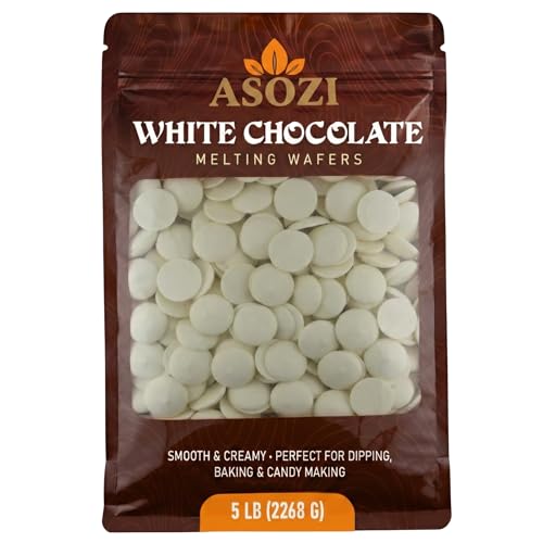 White Chocolate Melting Wafers 5lb - Premium White Chocolate Chips for Baking & Desserts - Smooth Melting Chocolate for Dipping, Drizzling & Molding - Resealable Bag for Freshness